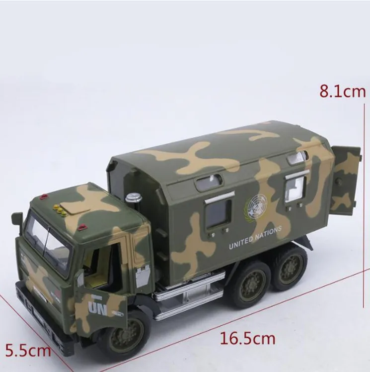 Модель автомобиля из 1:50 сплава, высокая симуляция военного грузовика, металлические отливки, музыкальная и мигающая модель игрушечного автомобиля