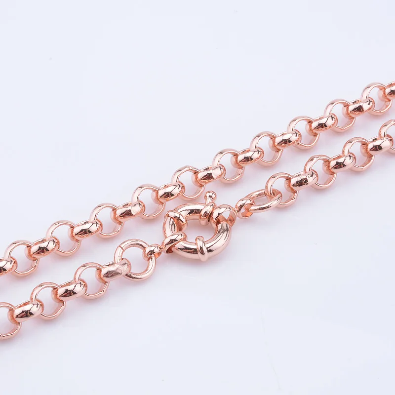 Ожерелье из звеньев Роло для мужчин и женщин модное ожерелье цепочек розового