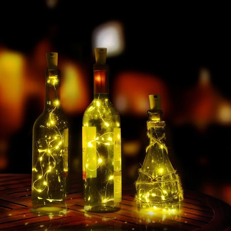 2 м 20LED лампа для бутылки вина в форме пробки батарея медный провод струнный светильник s для бутылки DIY, Рождество, свадьба и вечеринка