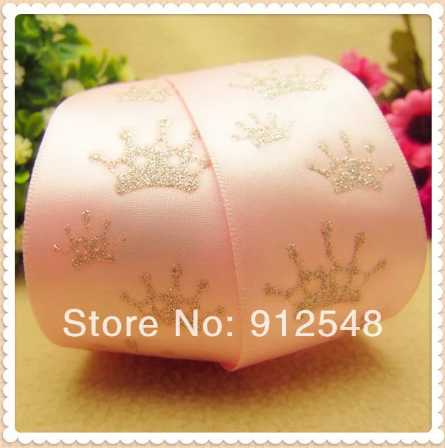 Серебристая лента с принтом в виде короны 1 1/2 дюйма аксессуары ручной работы для
