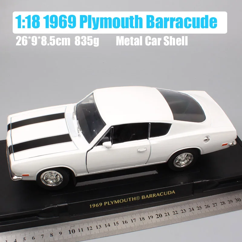 1:18 классические весы 1969 Chrysler Plymouth Barracude спортивные игрушки и транспортные средства миниатюрные автомобильные модели для детей