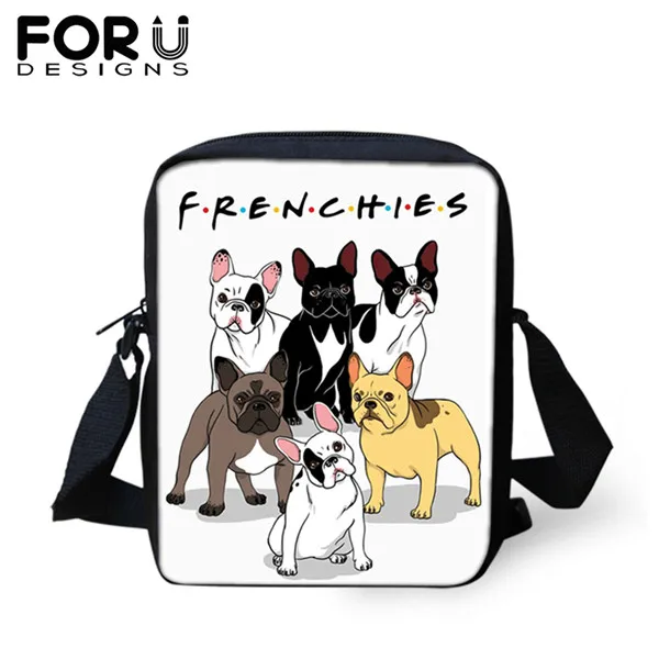 HME874E FORUDESIGNS Kids 3 шт./компл. Рюкзак Мультфильм Французский бульдог животные принты брезентовые Школьные Рюкзаки рюкзаки для подростков девочек мальчиков студентов - Цвет: HME874E