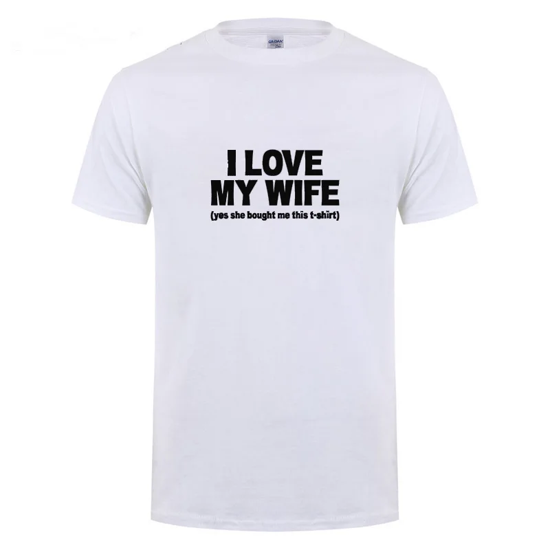 Футболка с надписью I LOVE MY WIFE хлопковая Повседневная футболка для мужчин на день