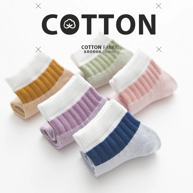 HSS Brand High Quality Women Cotton Striped Socks Pink Green Short Socks Spring Summer Breathable For Woman sock hosiery female