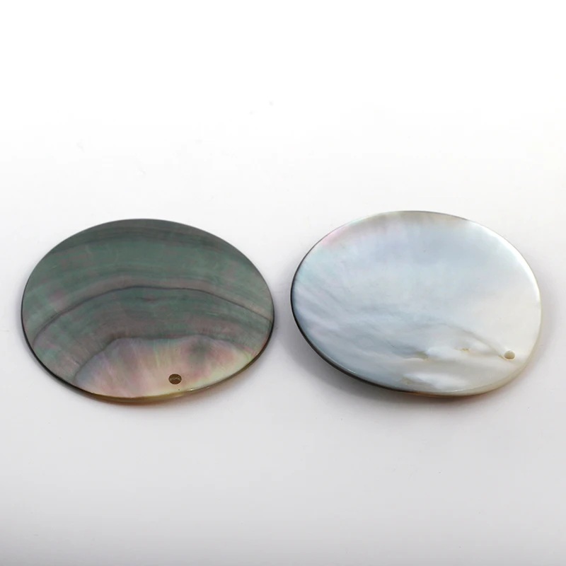 

6PCS Natural Shell Geometric Round Black Shells Pendant Charms DIY Handmade Earring Jewelry Findings Accessories Wholesale JF11