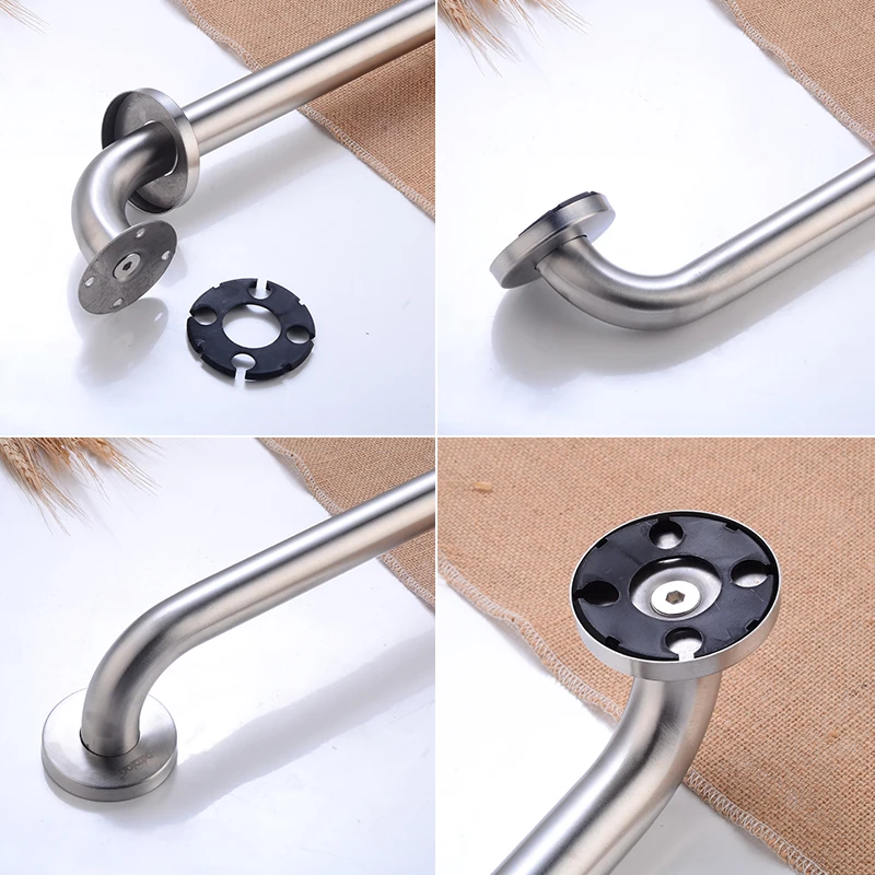 barrier free handrail stainless steel bathroom shower grab bars for elderly disabled bathtub safety handle wall mount towel rack free global shipping