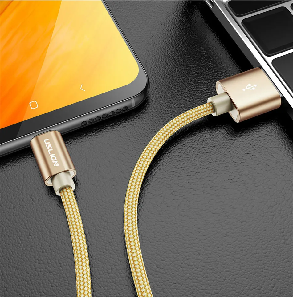 USLION Micro USB кабель 2A Быстрая зарядка USB кабель для передачи данных для samsung huawei Xiaomi LG Andriod Microusb Кабели для зарядки мобильных телефонов