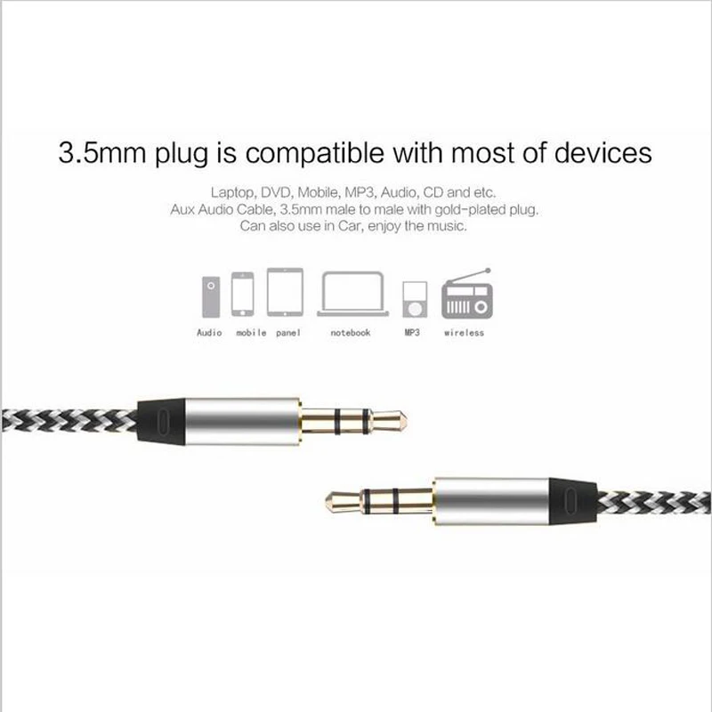 Автомобильный вспомогательный кабель со штекером 3 5 мм и разъемом Aux для iphone 6 s Plus