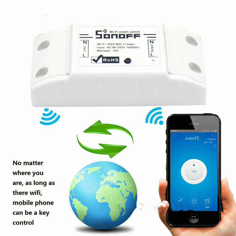 Беспроводной переключатель для Sonoff Basic радиочастотный с поддержкой Wi-Fi Apple Android