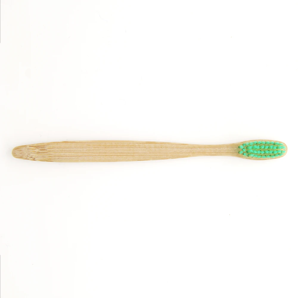 Зеленая 100% Бамбуковая зубная щетка деревянная новинка Мягкая щетина капиллярное