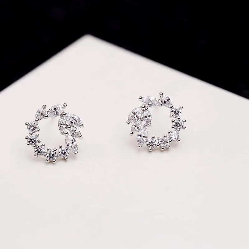 Женские серебряные серьги гвоздики с цирконом|Серьги-гвоздики| |