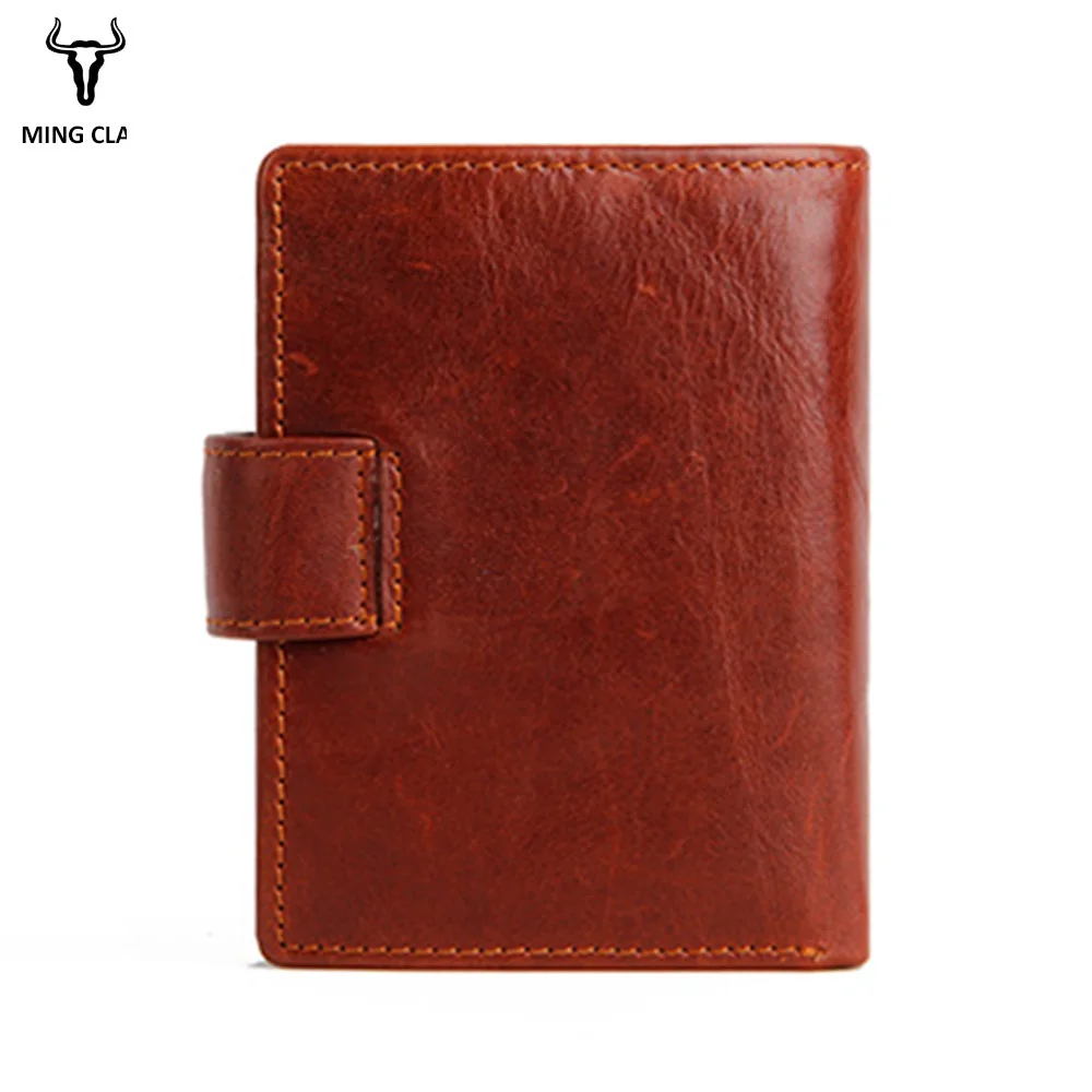Mingclan Genuine Leather Men Purse Wallet Short Coin Purse Small Vintage Wallet Crazy Horse Card Holder Pocket Purse Men Wallets