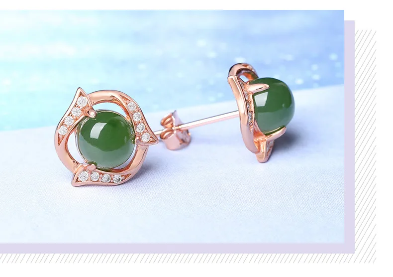 Begua Ringen Новое поступление модные серебряные 925 ювелирные изделия с зеленым изумрудом серьги для женщин Высокое качество для оптовой продажи