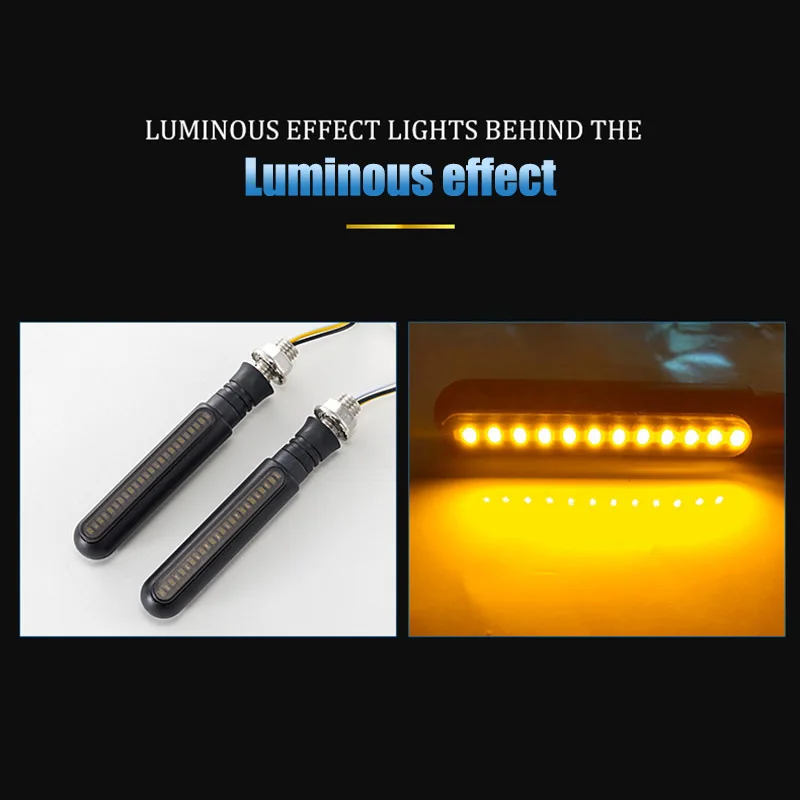 1 пара Универсальный мотоциклетный указатель поворота 24 LED гибкий задний