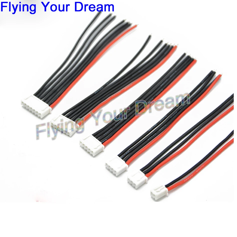 

5pcs/lot 10CM 100MM RC Lipo Battery Balance Charger Plug 2s 3s 4s 5s 6s 22AWG Cable For IMAX B3 B6