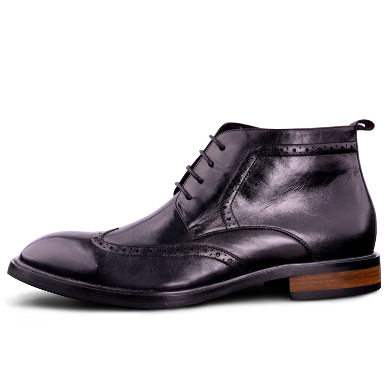 Мужские зимние ботинки до щиколотки западные свадебные оксфорды метро с круглым