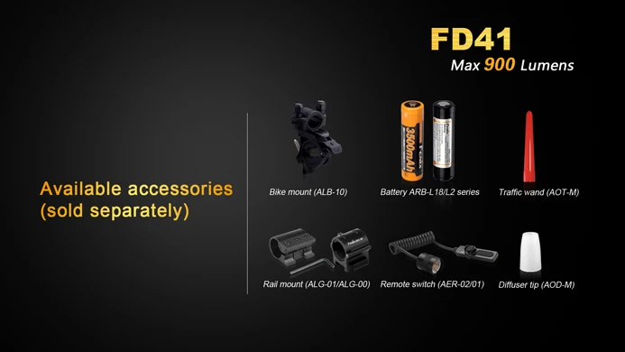 Новинка 2016 фонарик Fenix FD41 Cree XP L HI светодиодный 900 люмен оригинальный