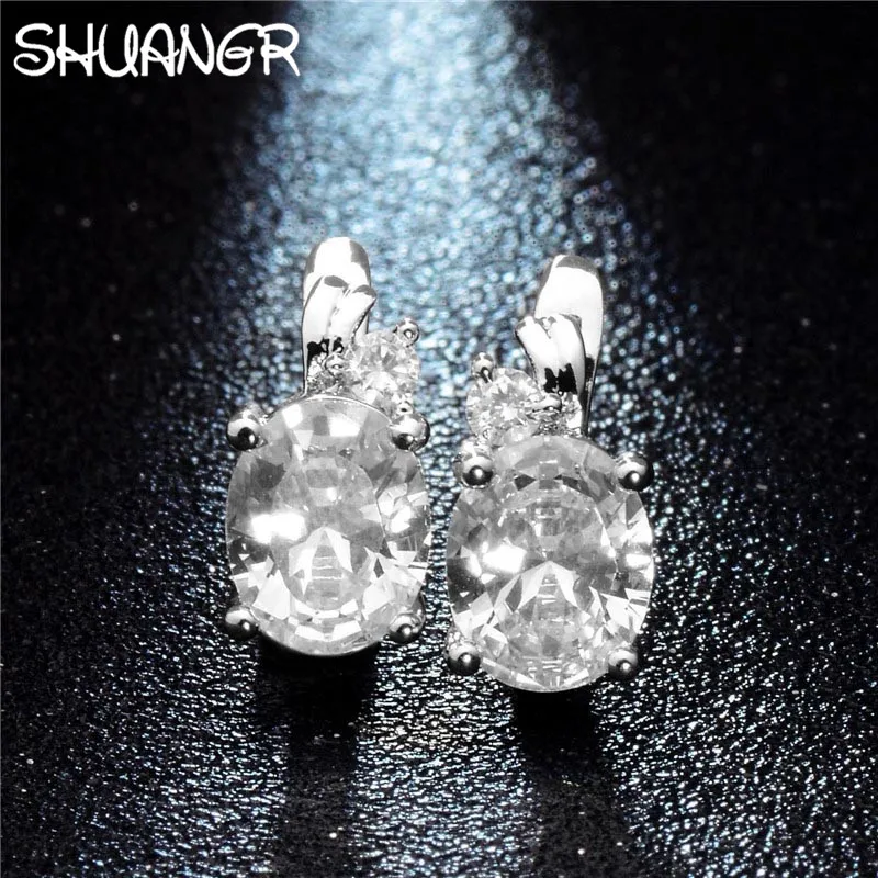Серьги-гвоздики SHUANGR в стиле унисекс модные ювелирные украшения с кристаллами