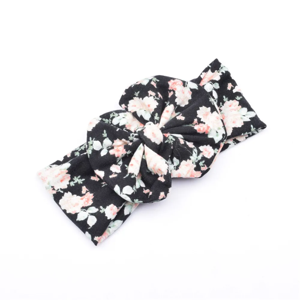 20pcs/lot floral fabric child bow headbands girls Elastic Headband Hair Accessories