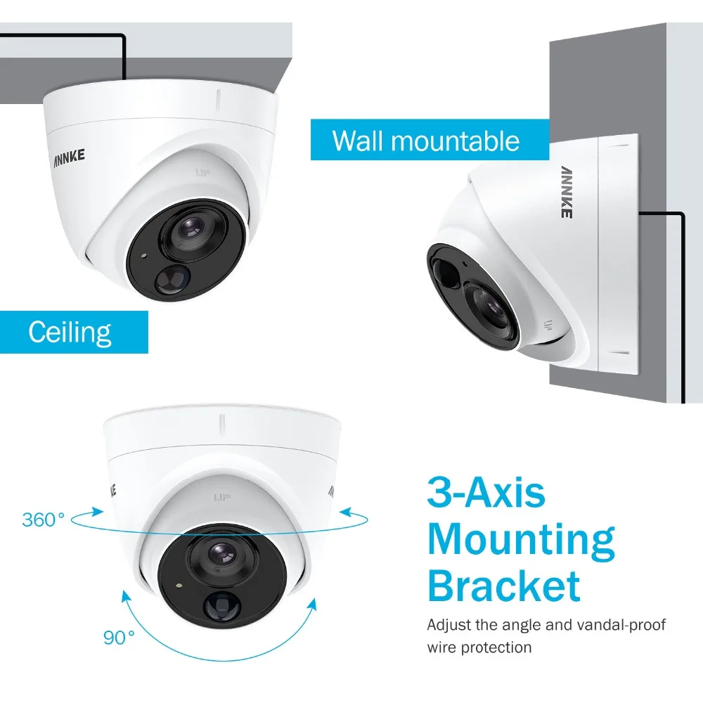 ANNKE 8CH 2MP система безопасности камеры 3MP 5в1 H.265 + DVR с 4X1080 P TVI открытый стойкий к