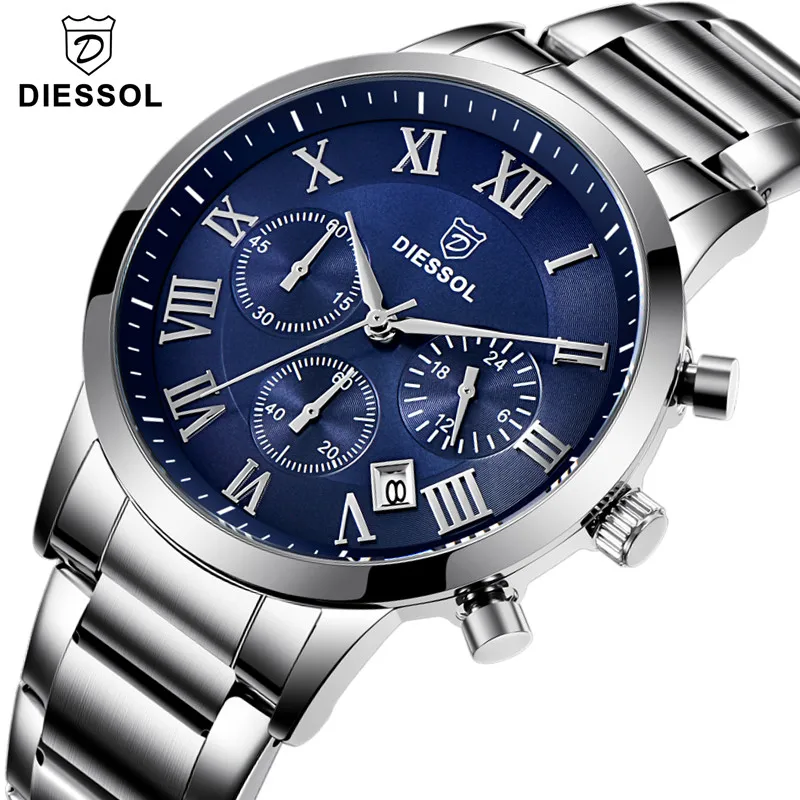 2019 новые часы дизсол Топ бренд класса люкс Хронограф Мужские спортивные