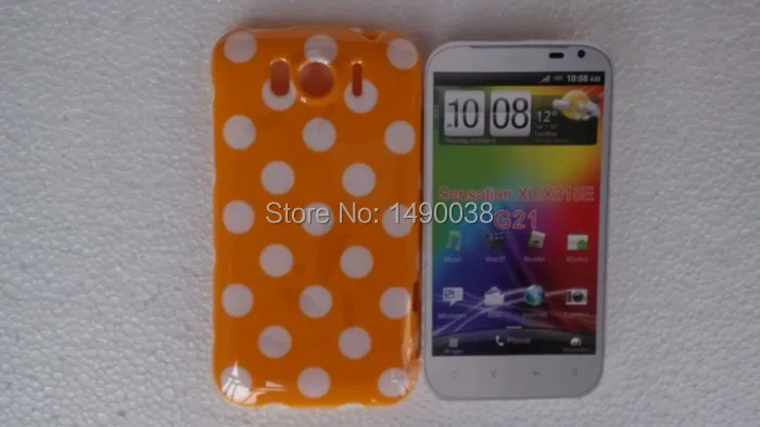 OEEKOI Мягкий ТПУ чехол для телефона в горошек hTC G21 (Sensation XL) кожаный бесплатно |