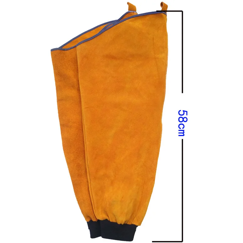 Leather Heat Resistant Welding Arm Sleeves Work Spark Protection Guard Button Closure Safety |