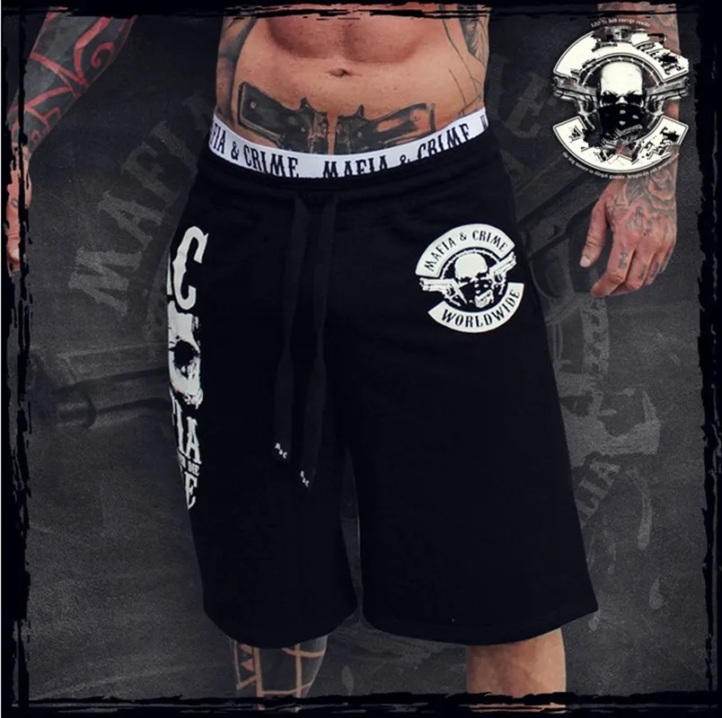 black GYMLOCKER Повседневное модные jogger sweatpants Шорты мужские новые спортивные залы Бодибилдинг Мужской до колена Шорты мужчины штаны Одежда - Цвет: black