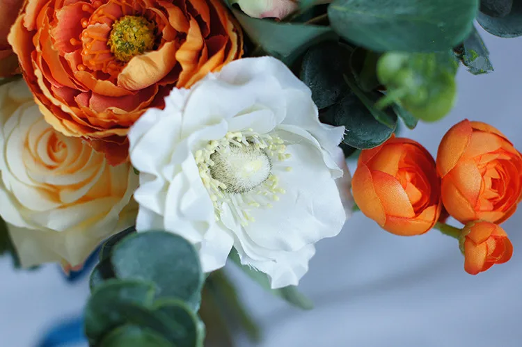 JaneVini винтажные оранжевые украшения для букета невесты цветы настоящие Сенсорные