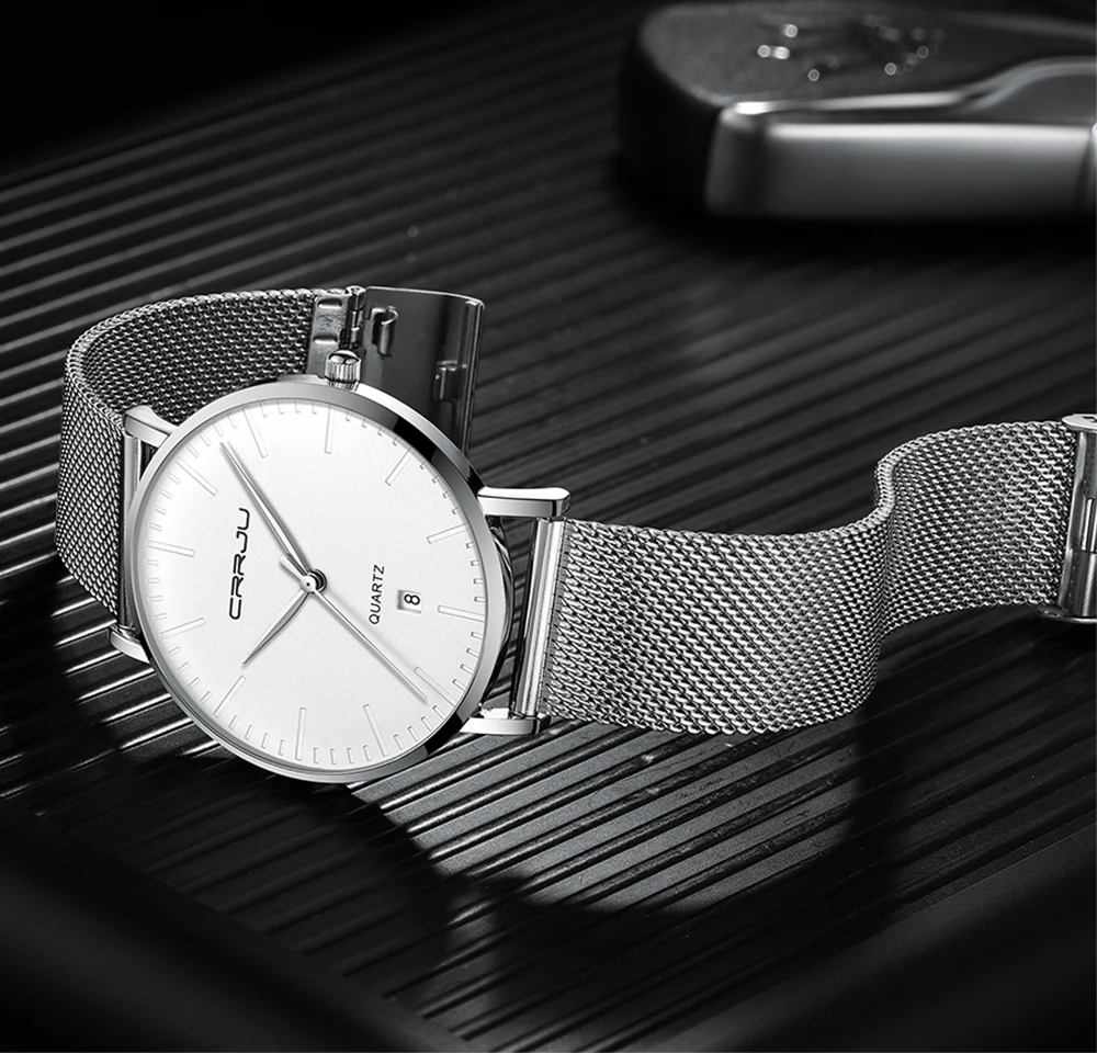 Часы наручные CRRJU Мужские кварцевые модные брендовые Роскошные
