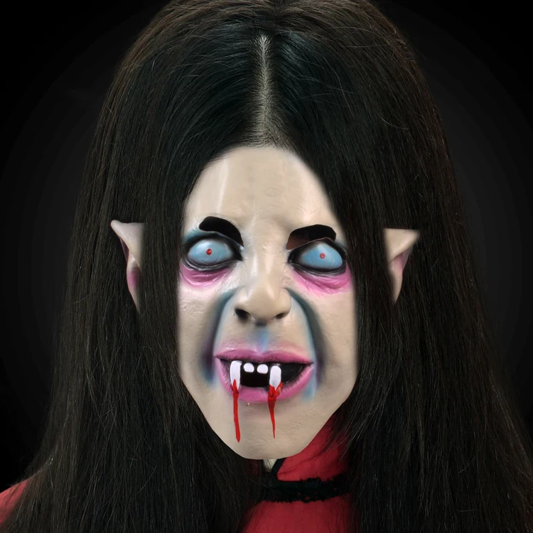 Маска ведьмы призрака на Хэллоуин маска грубого Садако с рукавом зомби черная