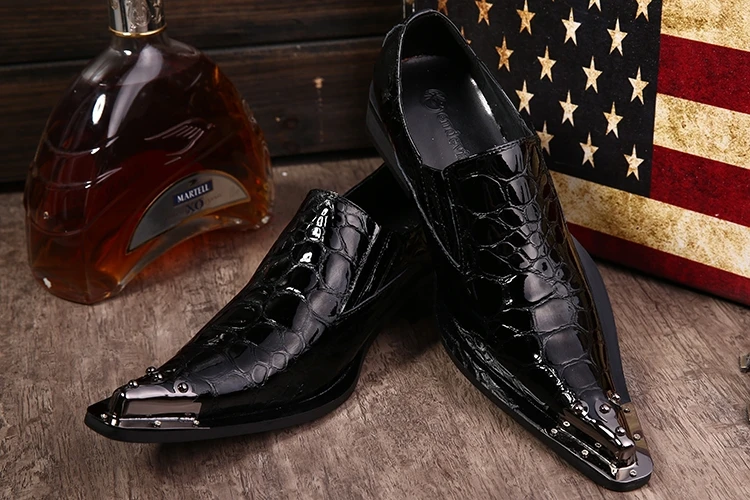 Мужские деловые туфли из натуральной кожи лакированная кожа для выступлений
