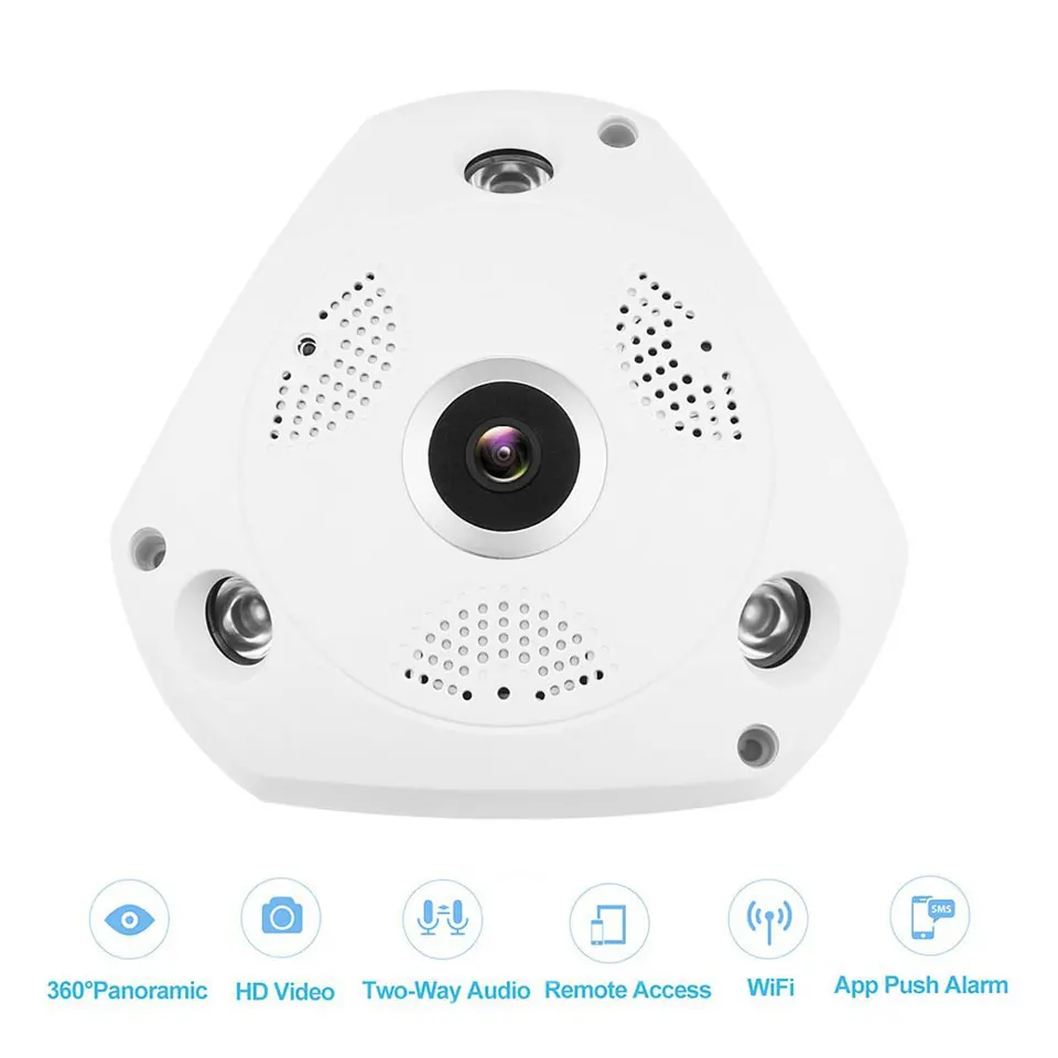 360 WI FI Камера IP 1.3mp рыбий глаз панорамный 960 P PTZ CCTV 3D VR видео ip kamera Cam Micro sd карты аудио