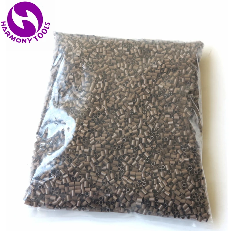 70,000 pieces (10000 pcs/bag) 3024x4mm MINI Copper Micro Beads Micro Rings for Stick I tip Hair Extension Tools enlarge