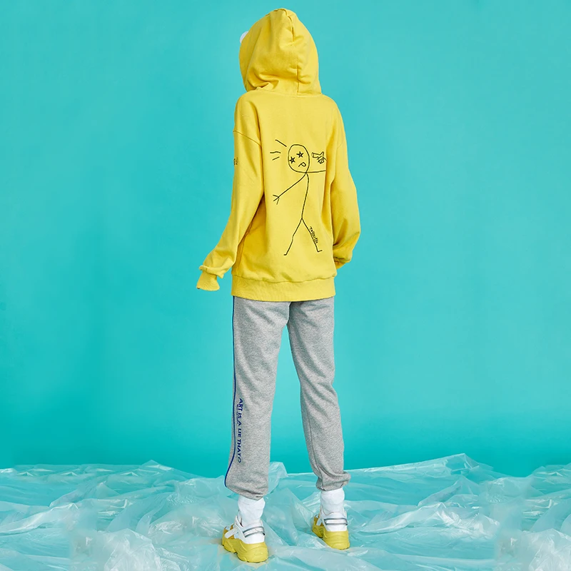 Toyouth New Autumn Lazy Cartoon Printing Women Sweatshirts Loose Hooded Long Sleeve Pullovers Korean Stylish Female Tops Hoodies | Женская