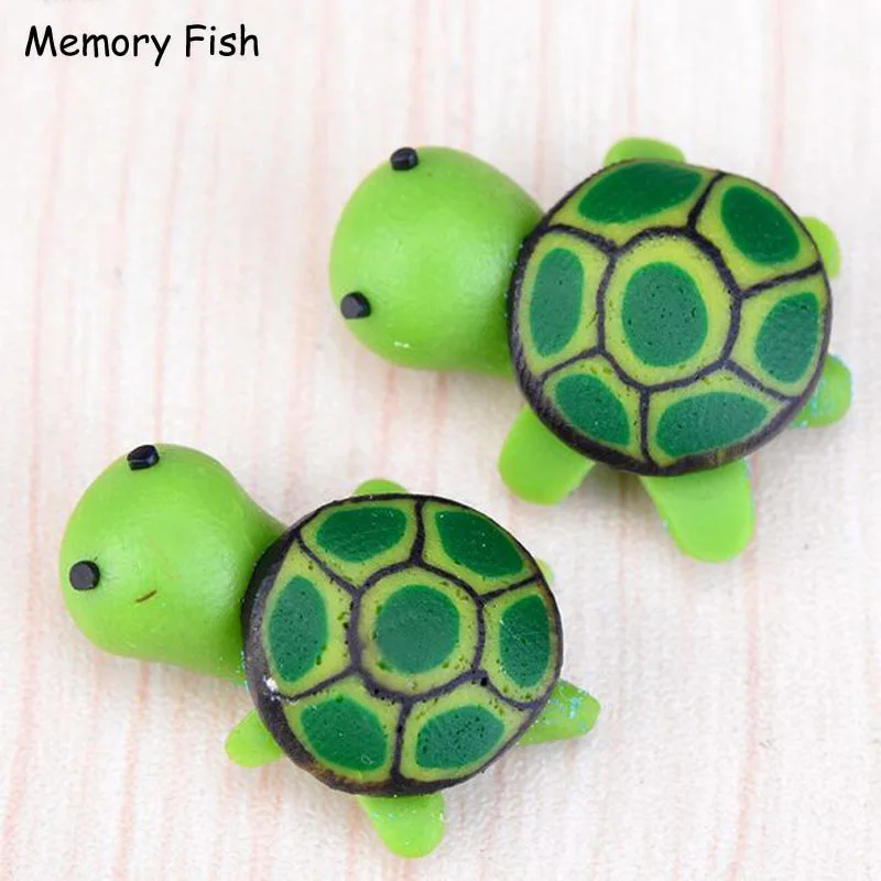 Мультфильм Мини смолы зеленые Черепашки 3D животных миниатюрные Фигурки игрушки
