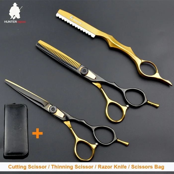 set and razor bag 30% скидка HT9173 6 дюймов Парикмахерские ножницы для парикмахерской Инструменты для укладки волос для стрижки волос филировочные ножницы набор расчески парикмахер - Цвет: set and razor bag