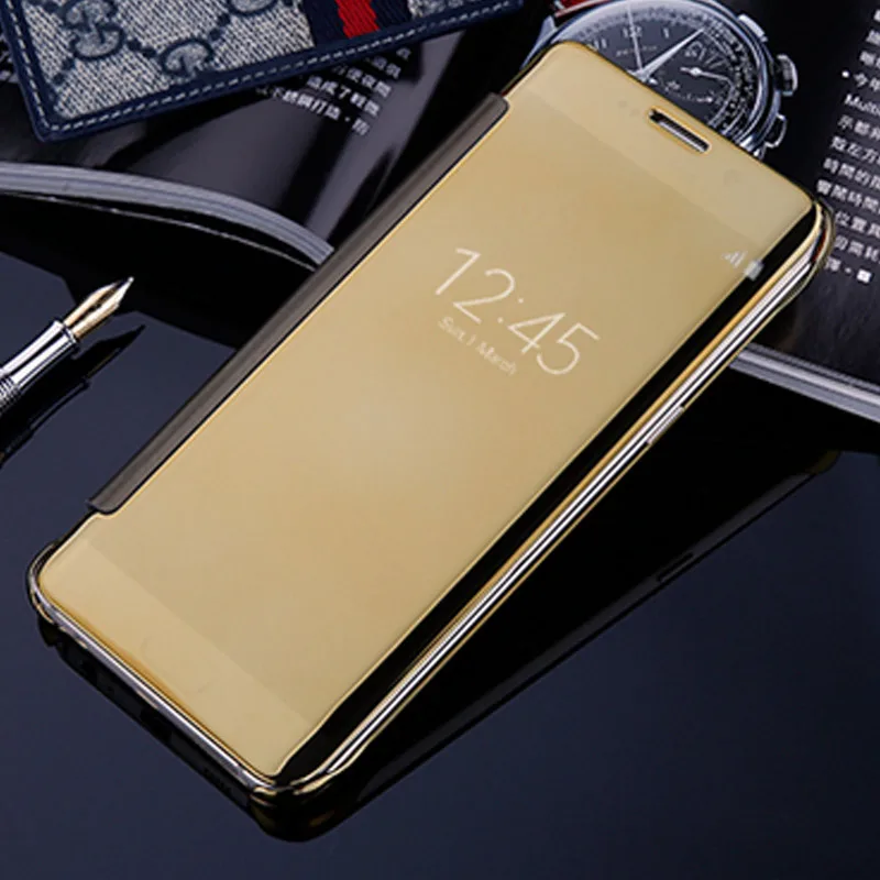 S6 S7 умный зеркальный чехол для samsung Galaxy S5 S7Edge Plus телефона с прозрачным окошком УФ
