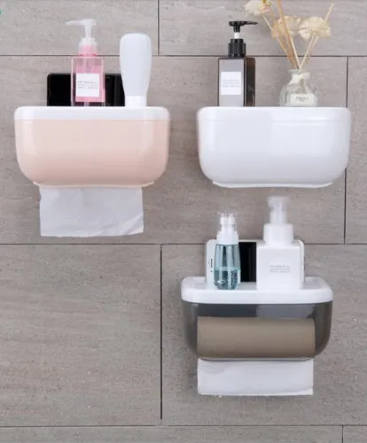 3Colors Toilet Paper Roll Holder Bathroom Tissue Box Dispenser Waterproof Easy Install