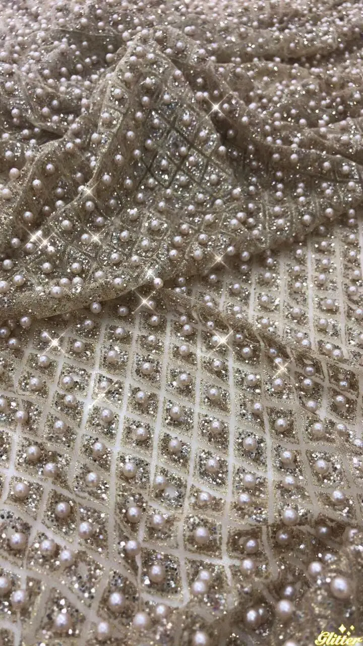 

French net tulle Lace Fabric SYJ-102210 for party Hot selling glued glitter lace fabric