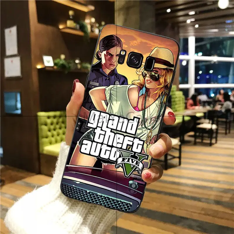 A14 MaiYaCa rockstar gta 5 Grand Theft Smart Cover черный мягкий чехол для телефона чехол для Galaxy S6 edge plus s7 edge s8 plus s9 plus - Цвет: A14