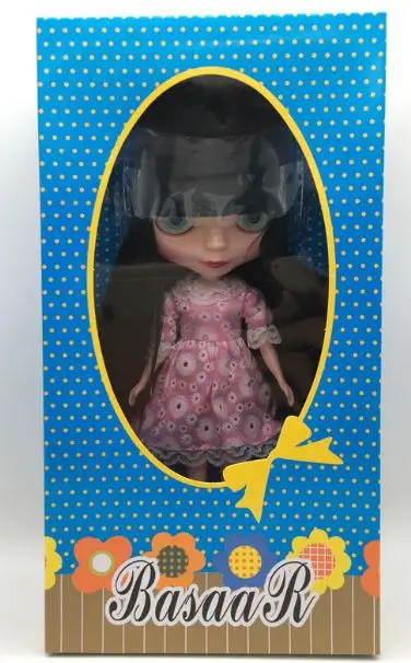 BLACK Дешевые с цветной коробкой DIY Blyth кукла подарок на день рождения для девочек 4 цвета большие глаза куклы с красивыми волосами Милые игрушки - Цвет: BLACK