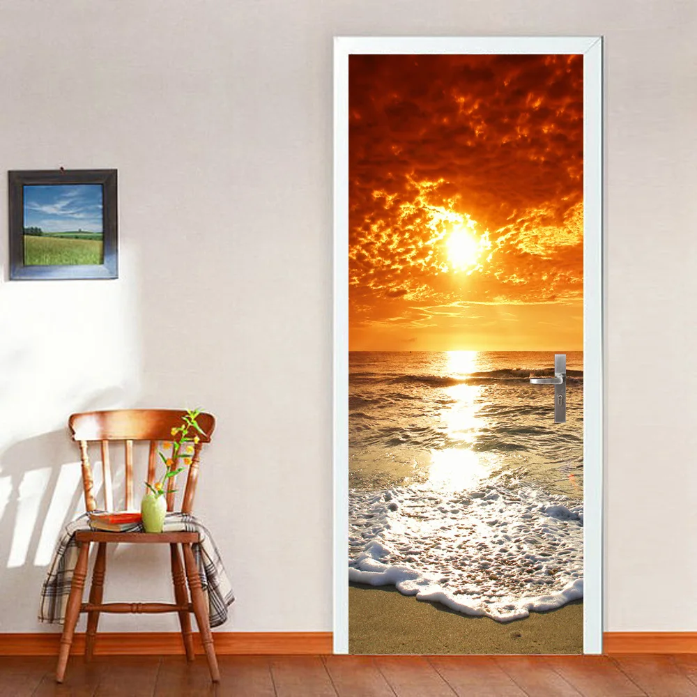 Sunrise On Beach 3D настенные художественные картины наклейки на дверь обои украшение