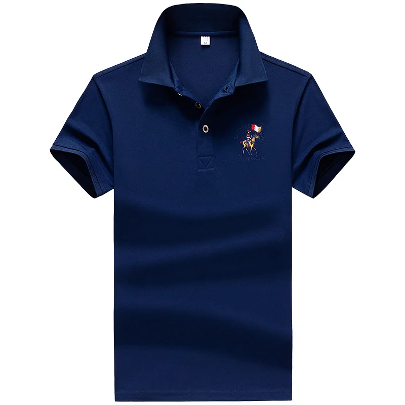 731 Dark Blue Футболка-поло Для мужчин высокое качество Для мужчин из полиэстера с короткими рукавами летнее платье рубашка фирменный трикотаж рубашка поло HOMBRE Размеры M-4XL дропшиппинг - Цвет: 731 Dark Blue