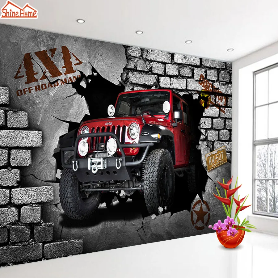 ShineHome Custom Cartoon кирпичная настенная бумага для 3 d гостиной Детская мальчиков