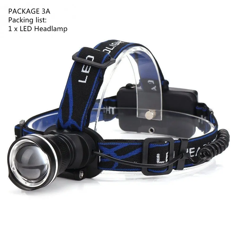 PACKAGE 3A AloneFire HP87 фара Cree XM-L T6 светодиодный 5000лм зум Головной фонарь для путешествий головной свет Фонарь налобный фонарь 18650 перезаряжаемый аккумулятор - Испускаемый цвет: PACKAGE 3A