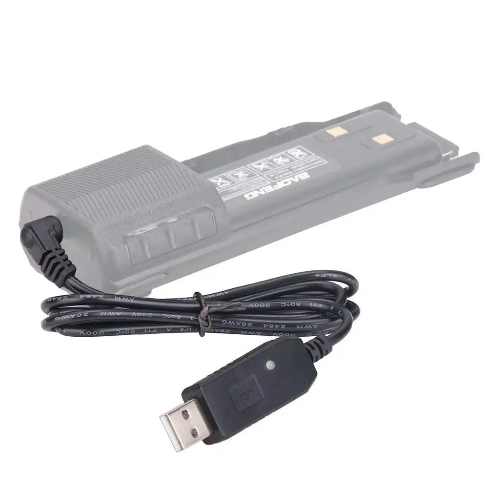 only usb cable BAOFENG UV-82 BL-8 7,4 V 2800/3800mAh литий-ионный аккумулятор для Baofeng Walkie Talkie BF-UV82 серия двухстороннее радио UV 82 радио - Цвет: only usb cable