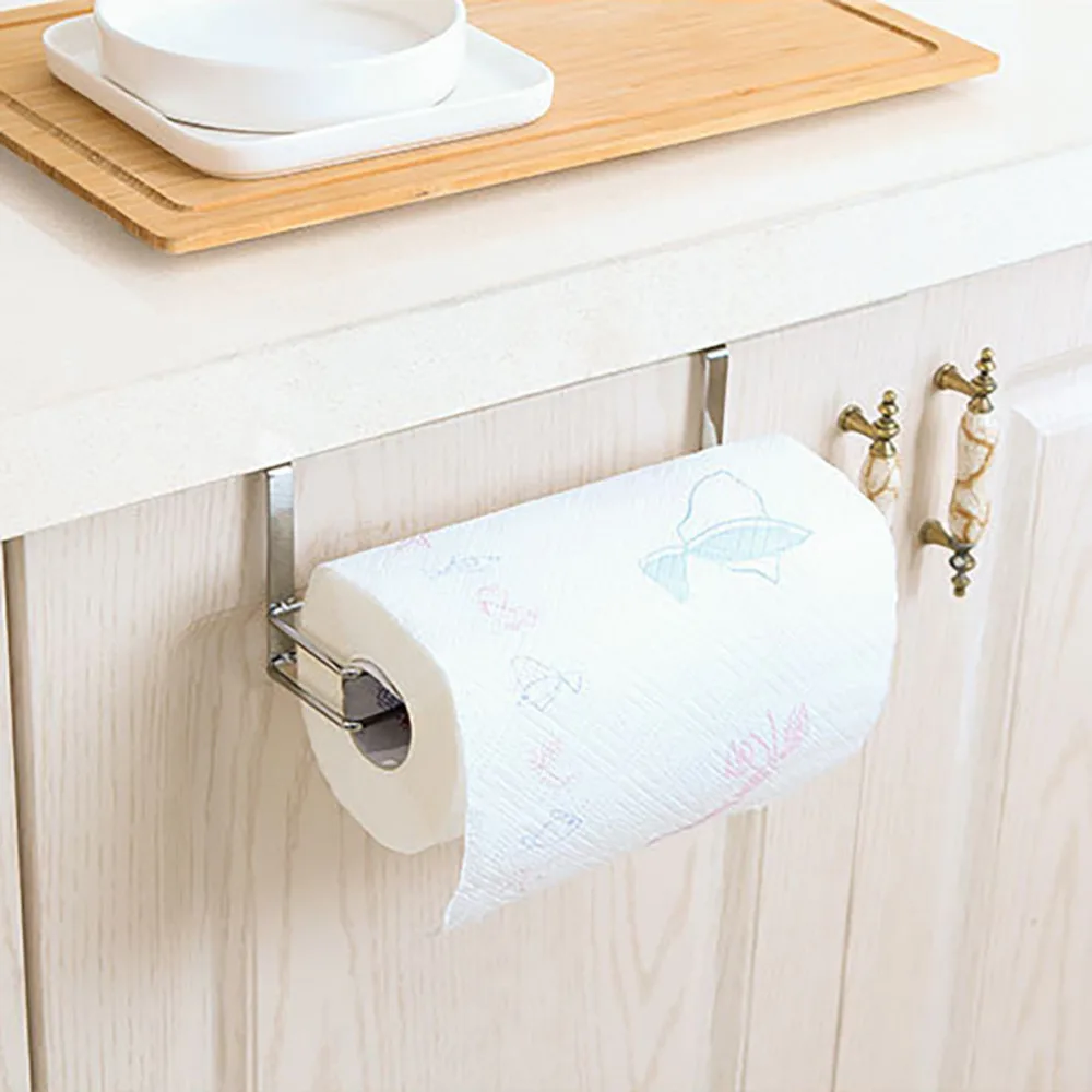 

Paper Towel Holders For Kitchen Kitchen Roll Holder Paper Toilet Towel Shelf Cabinet Storage Punch Free Rack K528