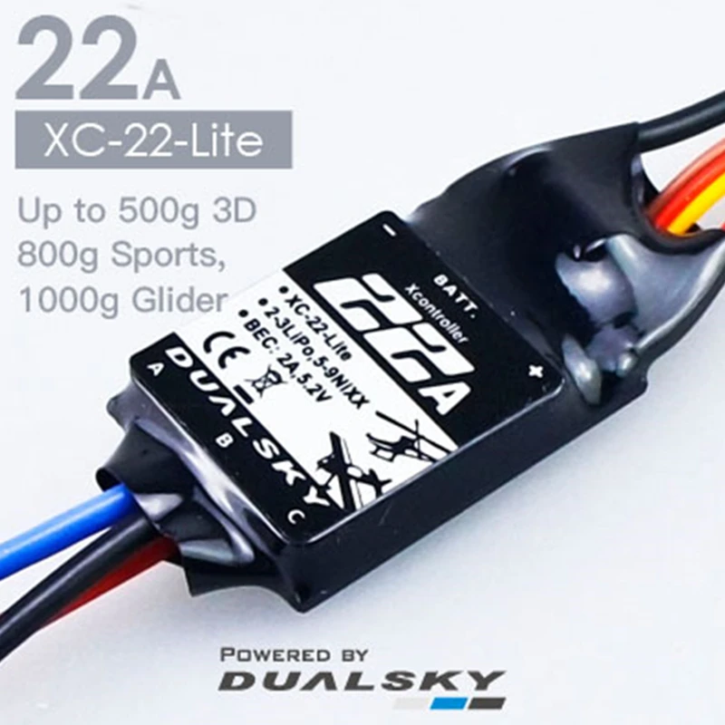 DualSky Xcontroller Lite бесщеточный ESC 12A 22A 45A 65A для радиоуправляемой модели самолета с