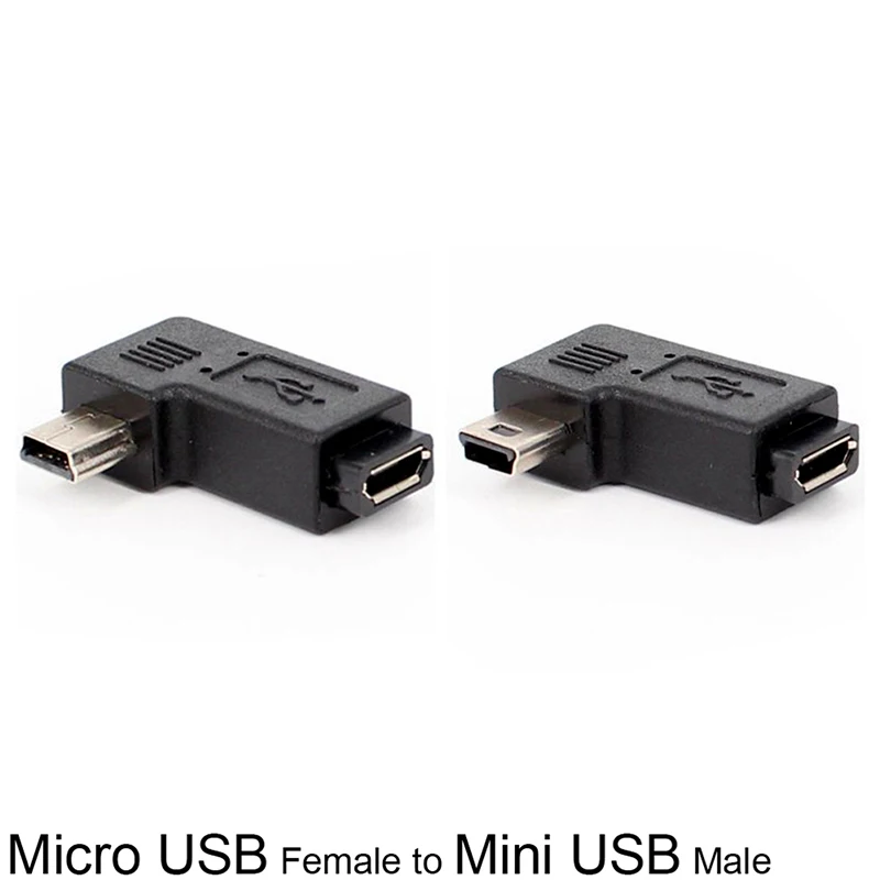 90 градусов правый левый угол Mini USB тип A папа к микро мама адаптер|Соединители| |